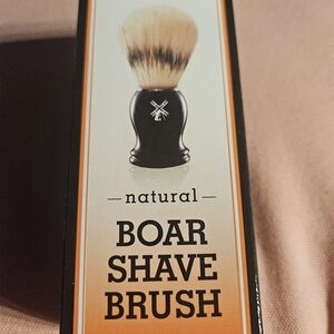 Premium Natural Boar Shave Brush - Black Handle